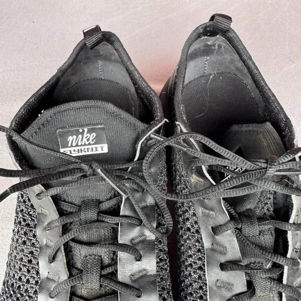 Size 10 - Nike Air Max Flyknit‎ Racer TRIPLE BLACK ANTHRACITE Sneakers Men's